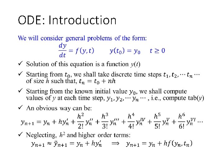 ODE: Introduction • ODE: Introduction •