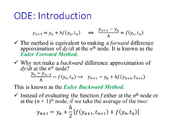 ODE: Introduction • ODE: Introduction •