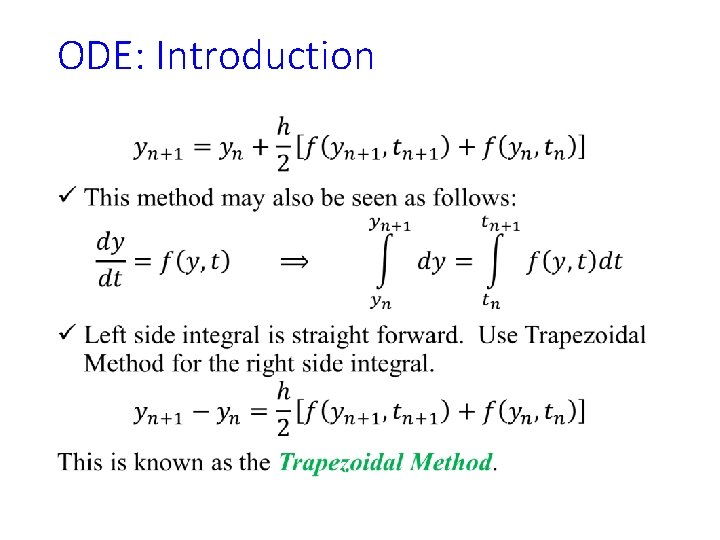 ODE: Introduction • ODE: Introduction •