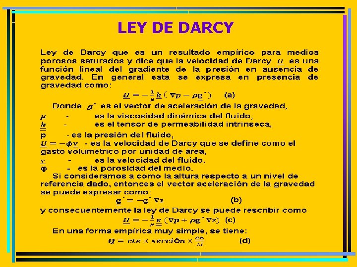 LEY DE DARCY 