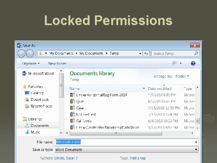 Locked Permissions 