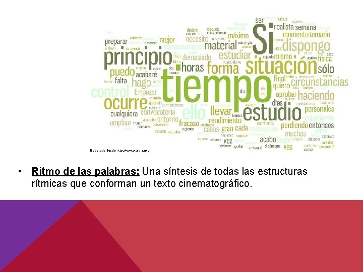 • Ritmo de las palabras: Una síntesis de todas las estructuras rítmicas que • Ritmo de las palabras: Una síntesis de todas las estructuras rítmicas que