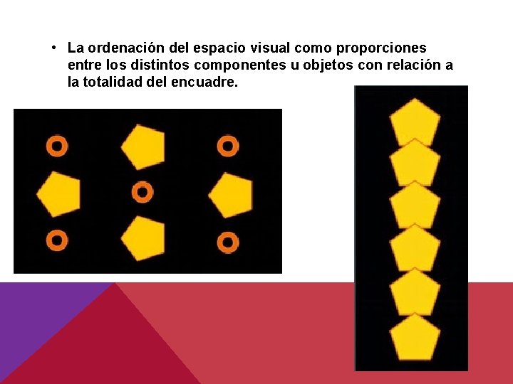 • La ordenación del espacio visual como proporciones entre los distintos componentes u • La ordenación del espacio visual como proporciones entre los distintos componentes u