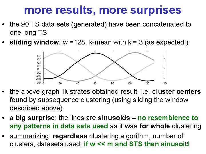 more results, more surprises • the 90 TS data sets (generated) have been concatenated