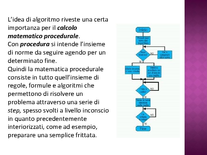 L’idea di algoritmo riveste una certa importanza per il calcolo matematico procedurale. Con procedura