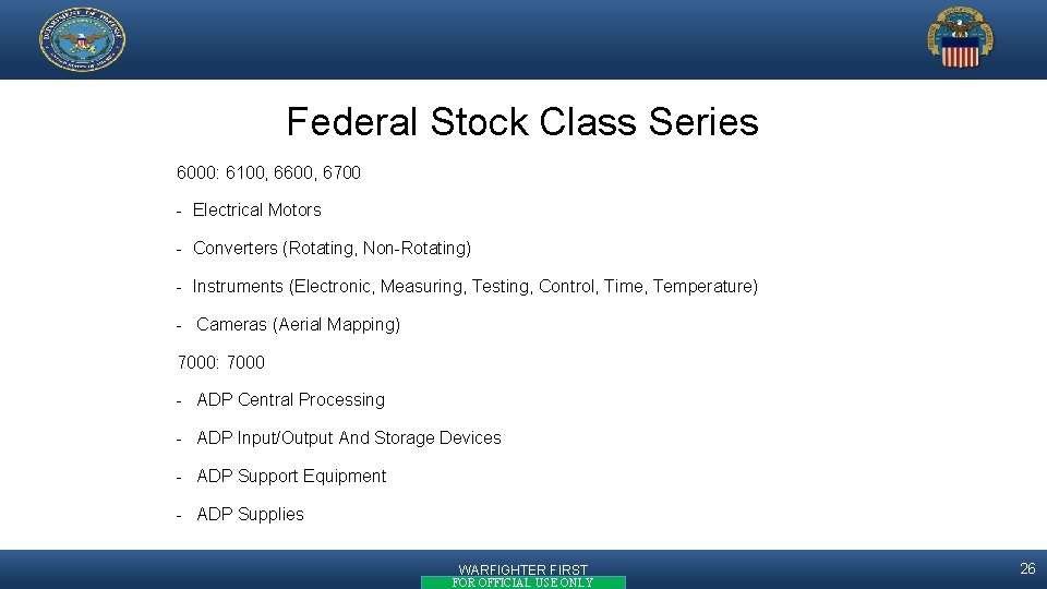 Federal Stock Class Series 6000: 6100, 6600, 6700 - Electrical Motors - Converters (Rotating,