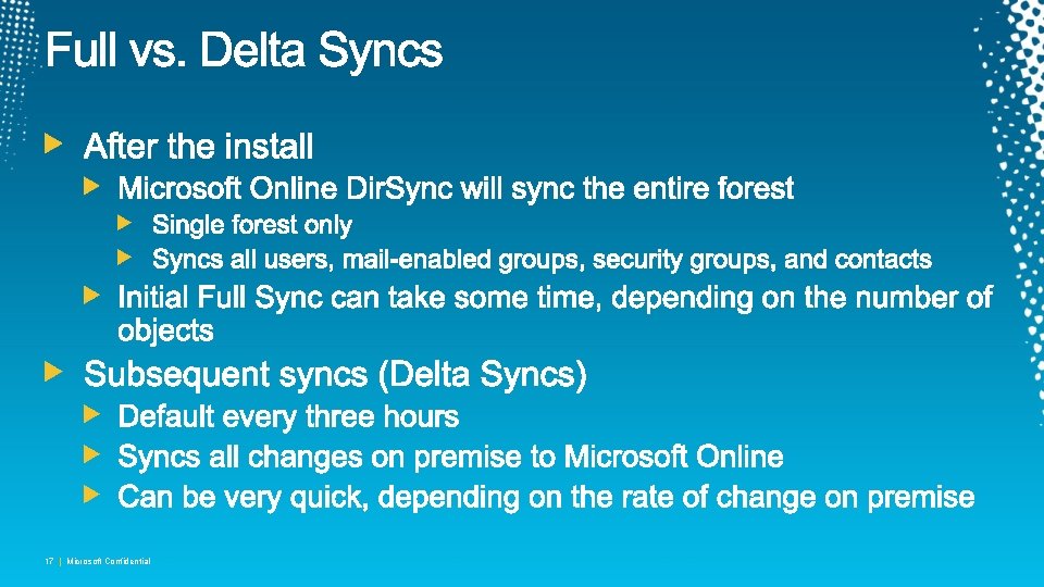 17 | Microsoft Confidential 