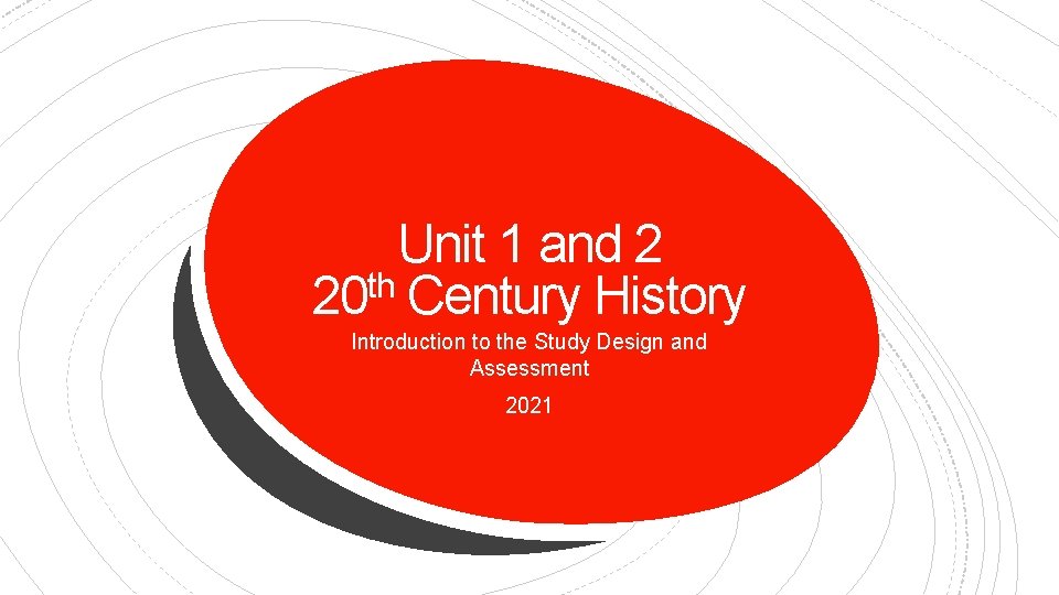 Unit 1 and 2 th 20 Century History Introduction to the Study Design and