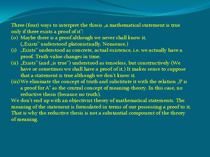 Reductive Statements Antirealism reductionism reference Reductionist thesis statements of the