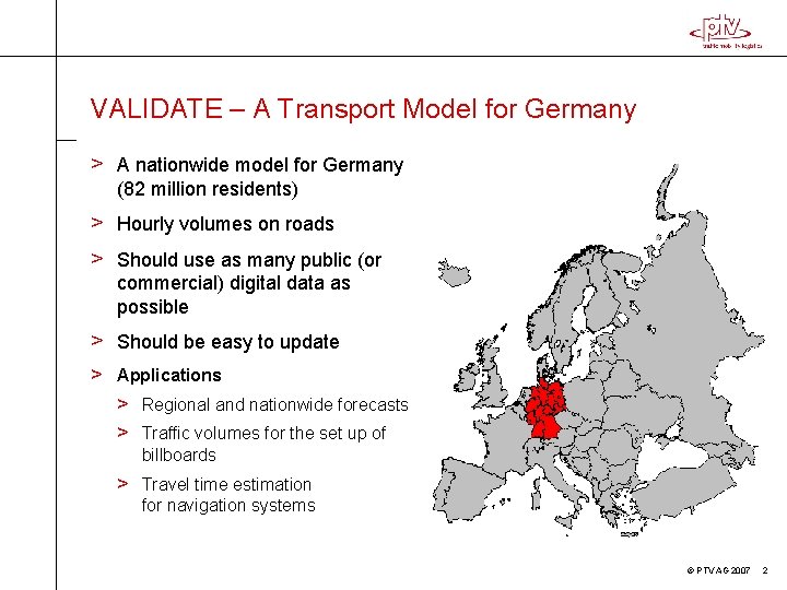 VALIDATE – A Transport Model for Germany > A nationwide model for Germany (82