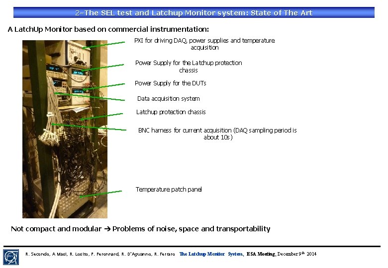 2–The SEL test and Latchup Monitor system: State of The Art A Latch. Up