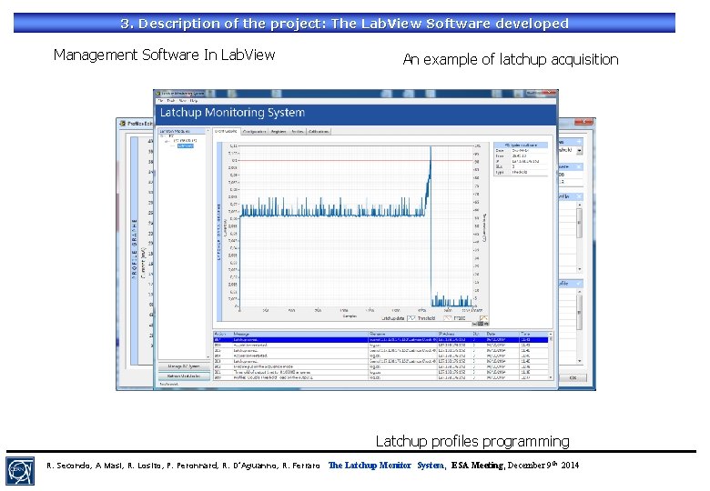 3. Description of the project: The Lab. View Software developed Management Software In Lab.