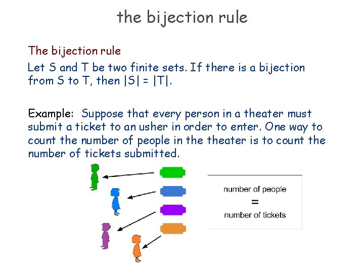 the bijection rule The bijection rule Let S and T be two finite sets.