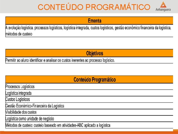 CONTEÚDO PROGRAMÁTICO 