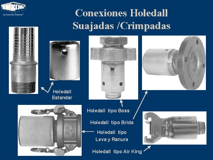 Conexiones Holedall Suajadas /Crimpadas Holedall Estandar Holedall tipo Boss Holedall tipo Brida Holedall tipo