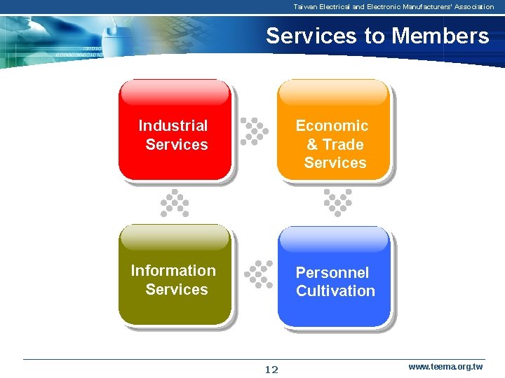 Taiwan Electrical and Electronic Manufacturers' Association Services to Members Industrial Services Economic & Trade