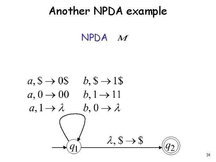 Another NPDA example NPDA 34 