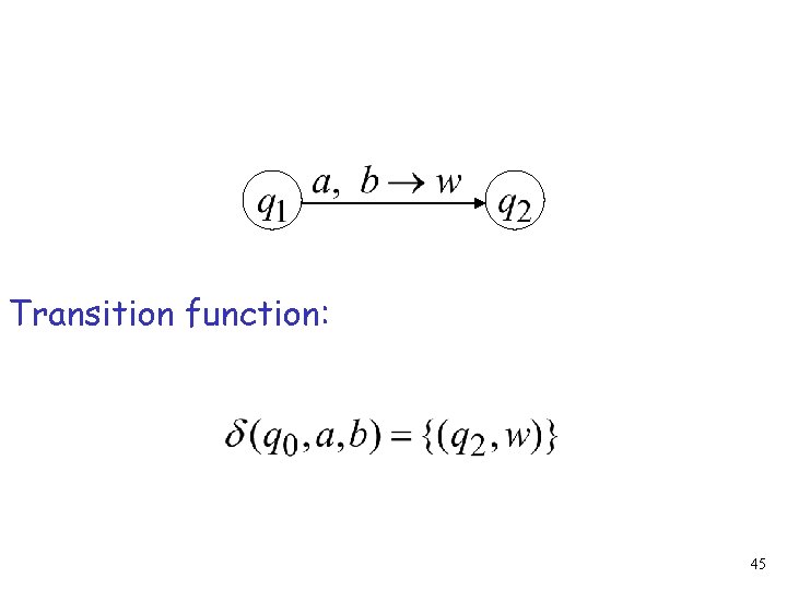 Transition function: 45 