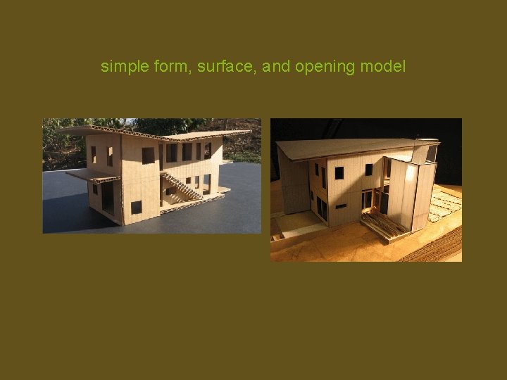 simple form, surface, and opening model 