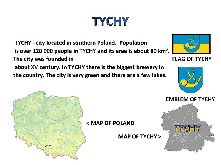 TYCHY - city located in southern Poland. Population is over 120 000 people in