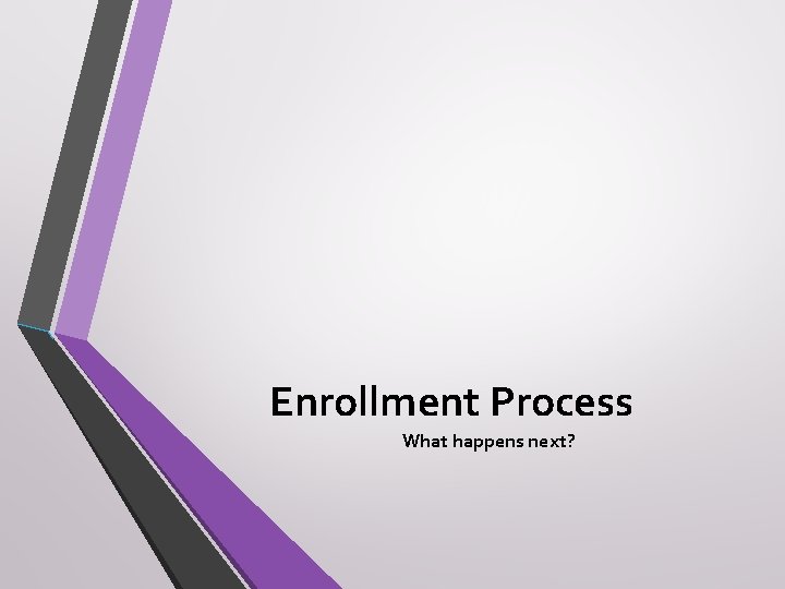 Enrollment Process What happens next? 