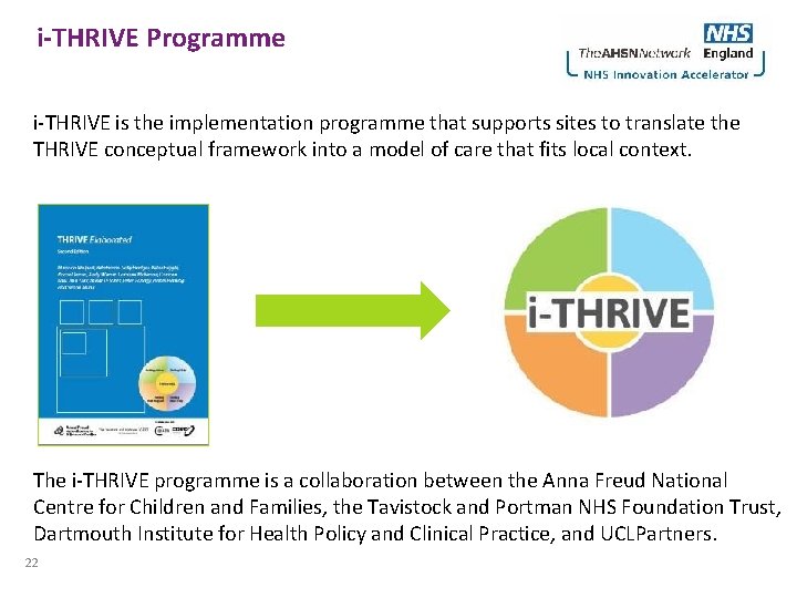 i-THRIVE Programme i-THRIVE is the implementation programme that supports sites to translate the THRIVE i-THRIVE Programme i-THRIVE is the implementation programme that supports sites to translate the THRIVE
