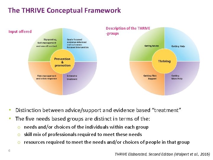 The THRIVE Conceptual Framework Input offered Description of the THRIVE -groups • Distinction between The THRIVE Conceptual Framework Input offered Description of the THRIVE -groups • Distinction between