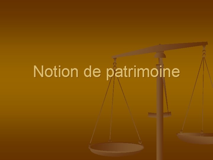 Notion de patrimoine 