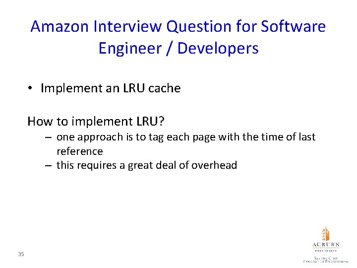 Amazon Interview Question for Software Engineer / Developers • Implement an LRU cache How