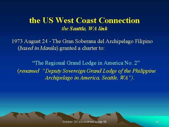 the US West Coast Connection the Seattle, WA link 1973 August 24 - The