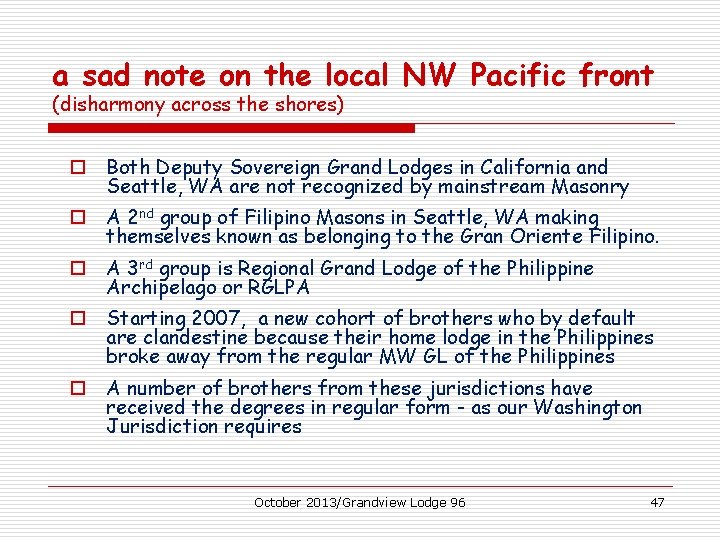 a sad note on the local NW Pacific front (disharmony across the shores) o