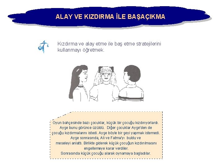 ALAY VE KIZDIRMA İLE BAŞAÇIKMA Kızdırma ve alay etme ile baş etme stratejilerini kullanmayı