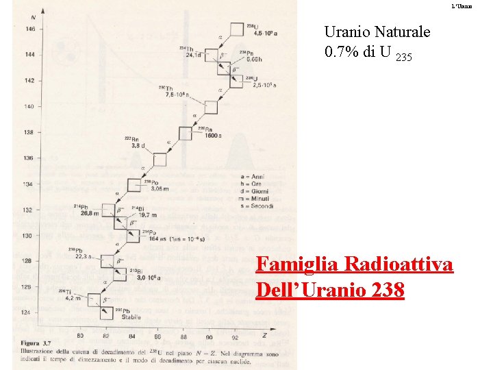 L’Uranio Naturale 0. 7% di U 235 Famiglia Radioattiva Dell’Uranio 238 
