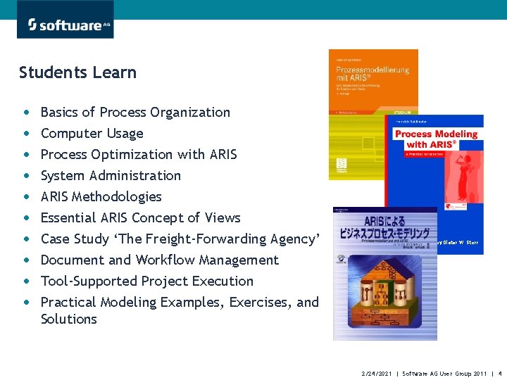 Students Learn • • • Basics of Process Organization Computer Usage Process Optimization with