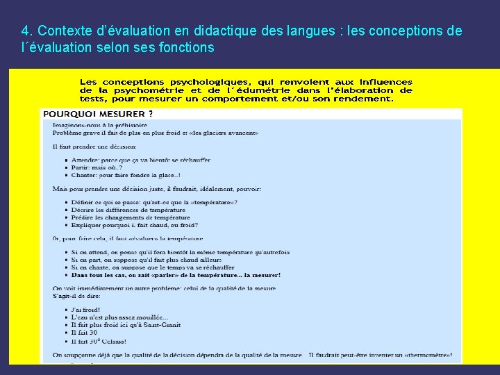 4. Contexte d’évaluation en didactique des langues : les conceptions de l´évaluation selon ses