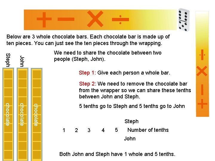 Below are 3 whole chocolate bars. Each chocolate bar is made up of ten