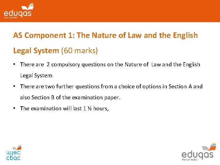 AS Component 1: The Nature of Law and the English Legal System (60 marks)