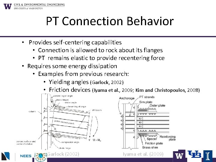 PT Connection Behavior • Provides self-centering capabilities • Connection is allowed to rock about