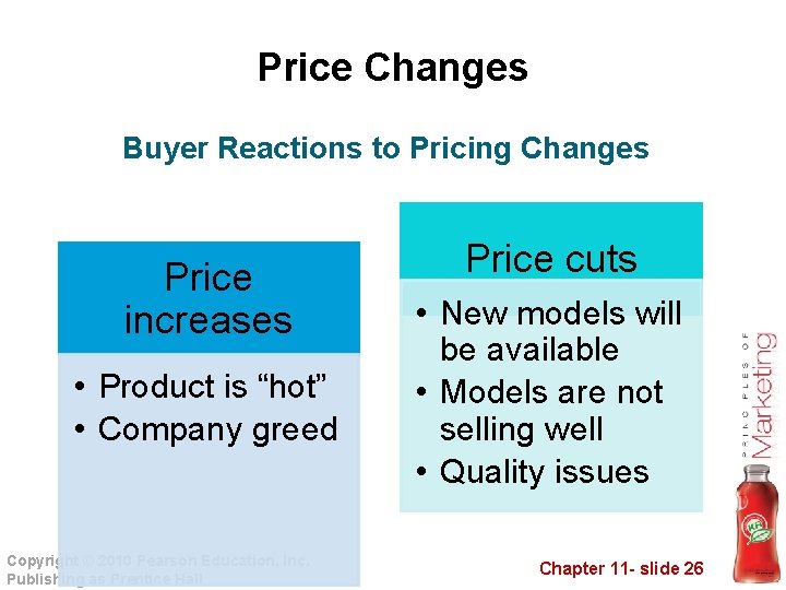 Price Changes Buyer Reactions to Pricing Changes Price increases • Product is “hot” •