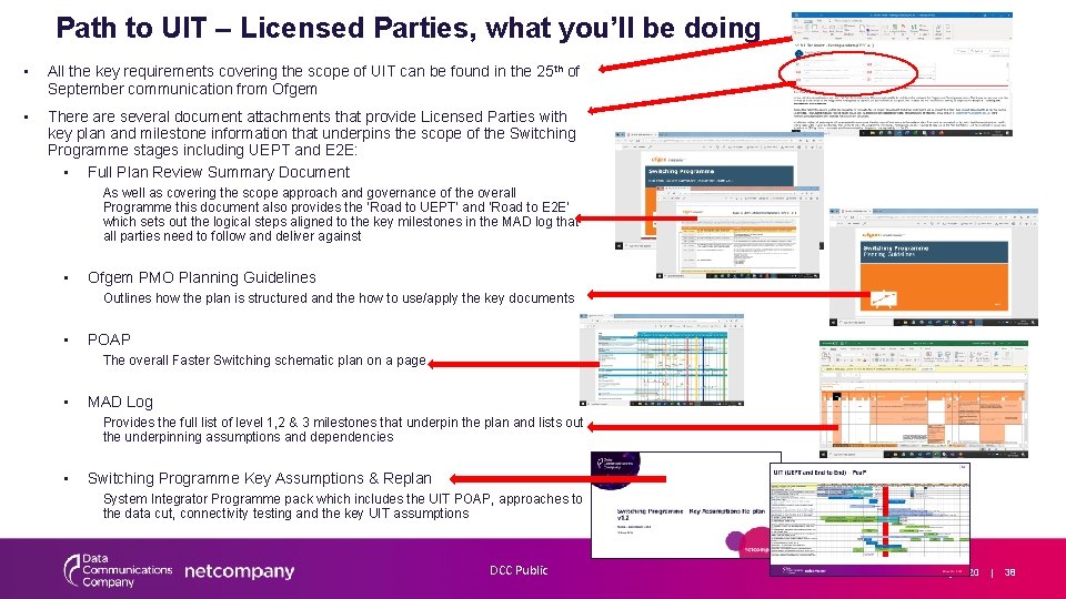Path to UIT – Licensed Parties, what you’ll be doing • All the key