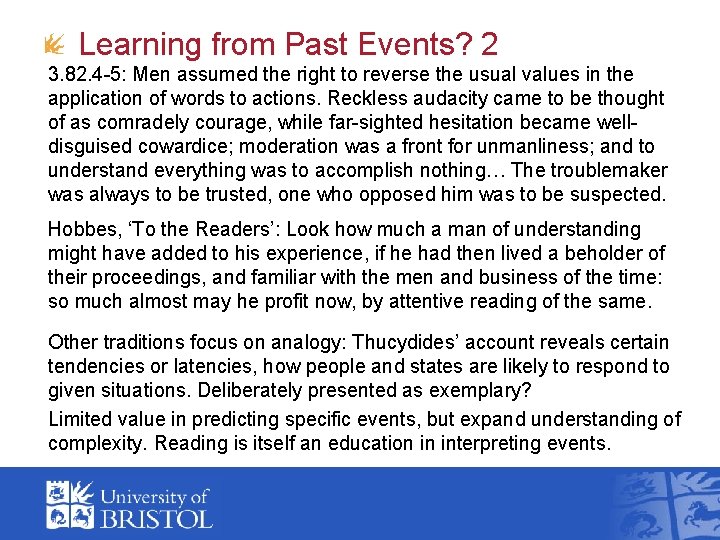Learning from Past Events? 2 3. 82. 4 -5: Men assumed the right to Learning from Past Events? 2 3. 82. 4 -5: Men assumed the right to