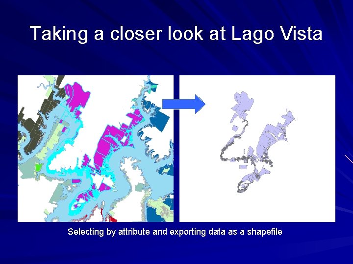 Taking a closer look at Lago Vista Selecting by attribute and exporting data as