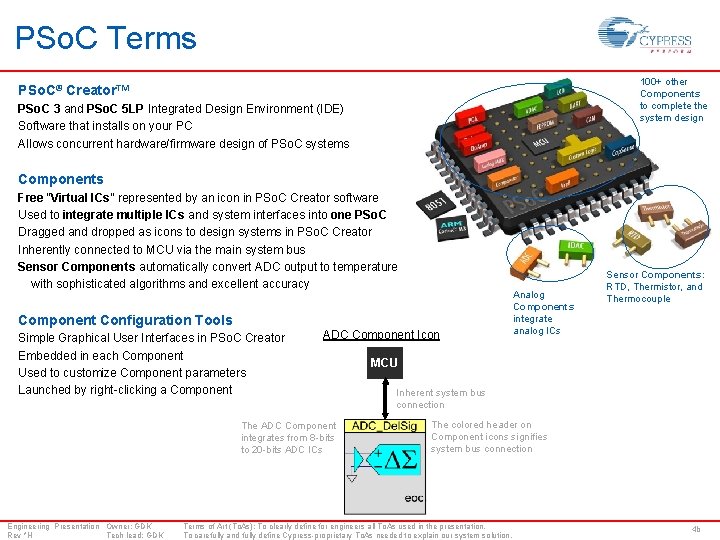 PSo. C Terms 100+ other Components to complete the system design PSo. C® Creator™
