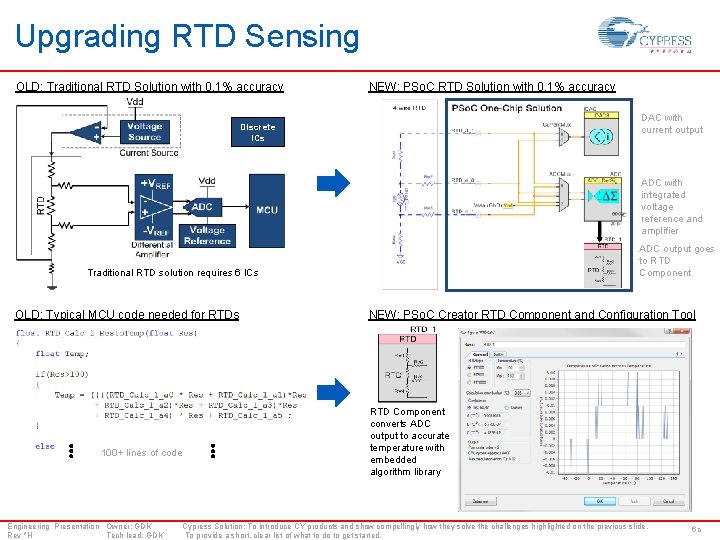 Upgrading RTD Sensing OLD: Traditional RTD Solution with 0. 1% accuracy NEW: PSo. C