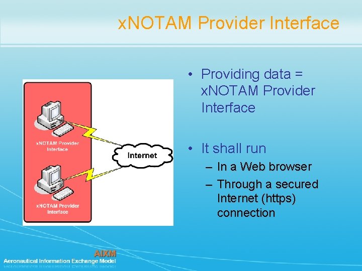 x. NOTAM Provider Interface • Providing data = x. NOTAM Provider Interface • It