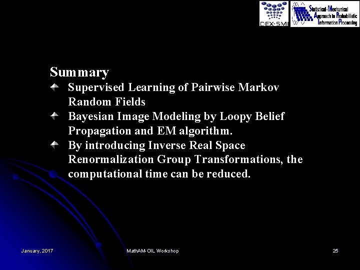 Summary Supervised Learning of Pairwise Markov Random Fields Bayesian Image Modeling by Loopy Belief