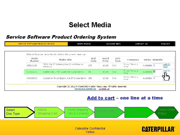 Select Media Add to cart – one line at a time Select Disc Type