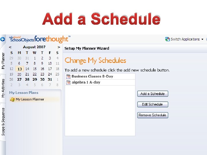 Add a Schedule 