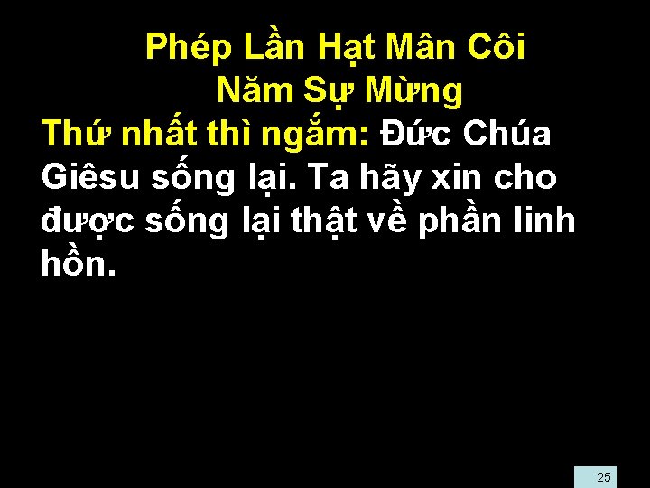  • Phép Lần Hạt Mân Côi • Năm Sự Mừng • Thứ nhất