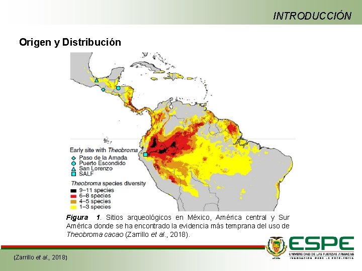INTRODUCCIÓN Origen y Distribución Figura 1. Sitios arqueológicos en México, América central y Sur
